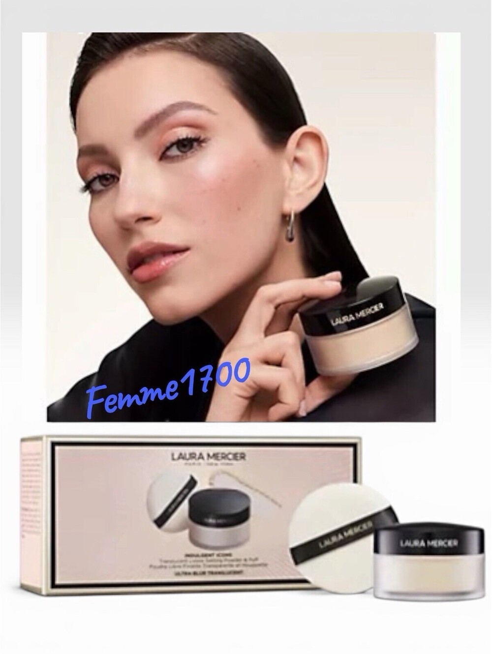 Laura Mercier Ultra Blur Translucent Loose Setting Powder & Puff Full Size 20g